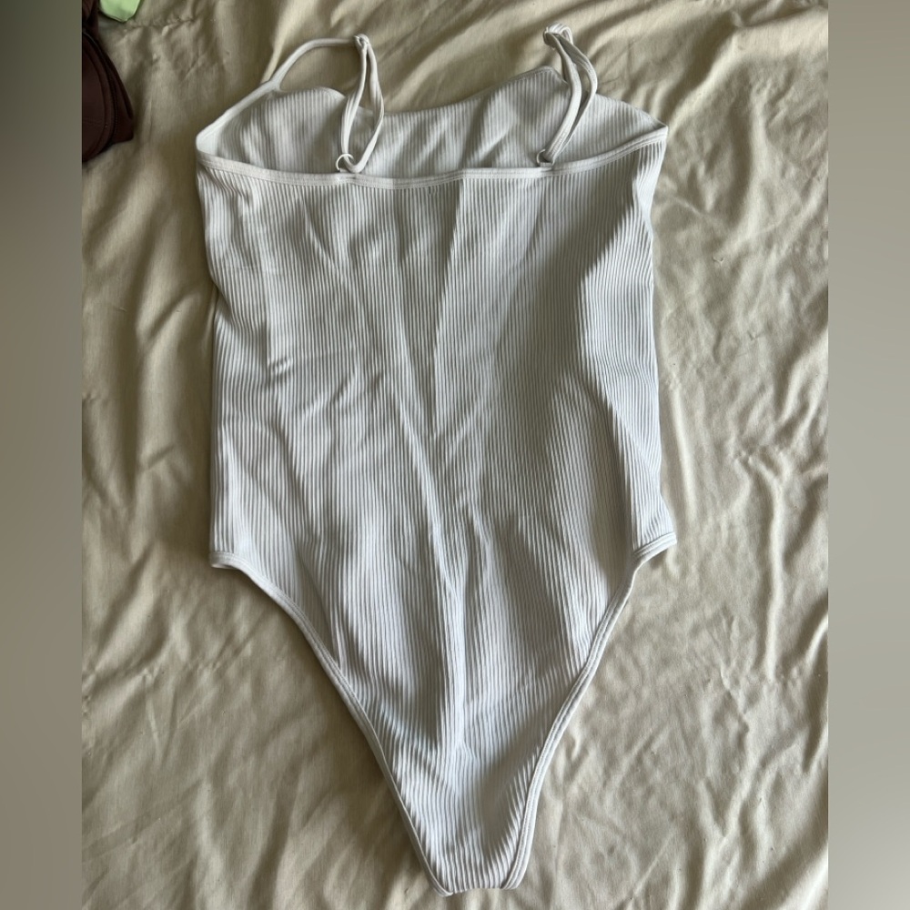 White Ribbed Bodysuit - Picture 2 of 3